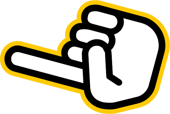 Foam finger sticker